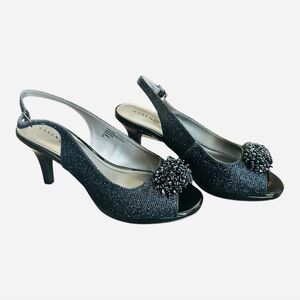 Karen Scott Breena Slingback Peep-Toe Pump - Navy - Size 9M - New